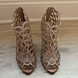 Sergio Rossi Swarovski Crystal Mermaid High Heel Caged Booties size 39/ US 9